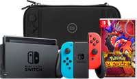 Nintendo Switch Rood/Blauw + Pokemon Scarlet + BlueBuilt Beschermhoes - thumbnail