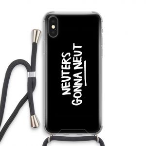 Neuters (zwart): iPhone XS Transparant Hoesje met koord