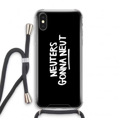 Neuters (zwart): iPhone XS Transparant Hoesje met koord