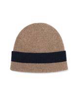 051 Herenbeanie Zand-blauw