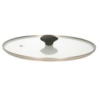 Universele pannendeksel voor pannen van 29,5 cm - glas - stoomgaatje - D29,5x H6 cm