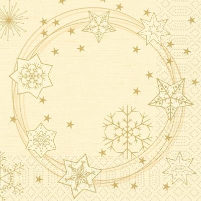 Duni servetten star shine cream 33x33 cm Duni servetten star shine cream 33x33 cm