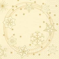 Duni servetten star shine cream 33x33 cm