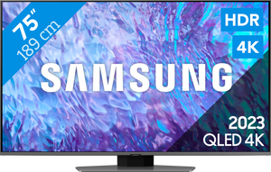 Samsung QE75Q80CATXXN tv 190,5 cm (75") 4K Ultra HD Smart TV Wifi Koolstof, Zilver