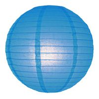 Blauwe bol versiering lampion 25 cm