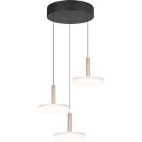 LED Hanglamp - Hangverlichting - Trion Lester - 22.5W - 3-lichts - Warm Wit 3000K - Dimbaar - Rond - Koffie - Metaal