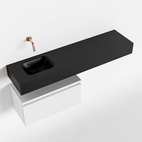 Toiletmeubel Mondiaz Andor | 120 cm | Meubelkleur Talc | Lex vrijhangend wastafel Urban Links | Zonder kraangat Toiletmeubel Mondiaz Andor | 120 cm | Meubelkleur Talc | Lex vrijhangend wastafel Urban Links | Zonder kraangat