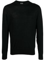 Zegna pull en laine à col rond - Noir