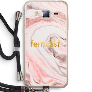 Feminist: Samsung Galaxy J3 (2016) Transparant Hoesje met koord