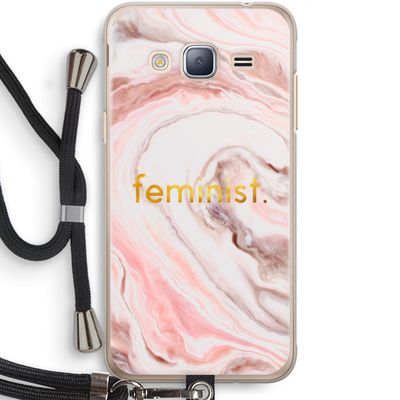 Feminist: Samsung Galaxy J3 (2016) Transparant Hoesje met koord