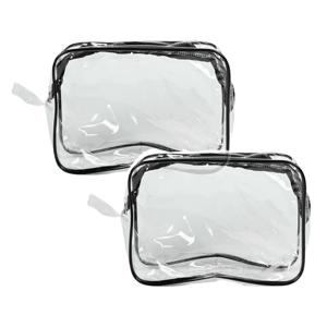 Benson Care Toilettas - 2x - ophang lus - transparant - 20 x 8 x 12 cm - kind/volwassenen