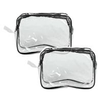 Benson Care Toilettas - 2x - ophang lus - transparant - 20 x 8 x 12 cm - kind/volwassenen