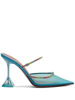 Amina Muaddi mules Gilda Glass 95 mm - Bleu