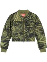 Diesel G-Khlow zebra-print bomber jacket - Vert