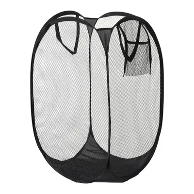 AirFold Wasmand - Grote Opvouwbare Mesh Wasmand met Ventilatie & Zijvak