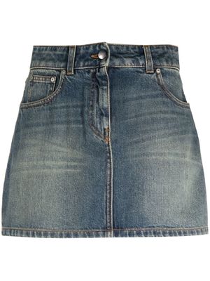 Palm Angels minijupe en jean à motif d'étoiles - Bleu