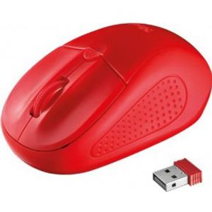 Trust Primo RF Draadloos 1600 DPI Optisch Muis - Rood