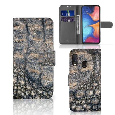 Samsung Galaxy A20e | Telefoonhoesje | Met pasjeshouder | Krokodillenprint
