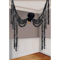 Horror spin honeycomb groot - Halloween decoratie/versiering - zwart - 360 cm