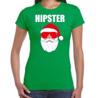Fout Kerstshirt / Kerst outfit Hipster Santa groen voor dames - thumbnail