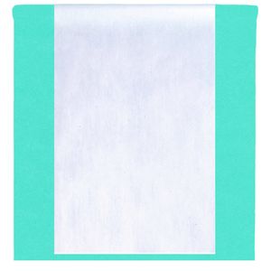 Feest tafelkleed met loper op rol - azuurblauw/wit - 10 meter - Feesttafelkleden