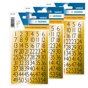 Stickers cijfers/getallen - 1/99 - 648x - plak cijfers/getallen - zwart/goud - hobby/decoratie