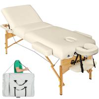 tectake® - Massagetafel 3 zones - matras 7,5 cm - incl. draagtas - portable/draagbaar - beige - 404375