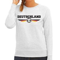 Duitsland / Deutschland landen / voetbal trui met wapen in de kleuren van de Duitse vlag grijs voor dames 2XL  - - thumbnail