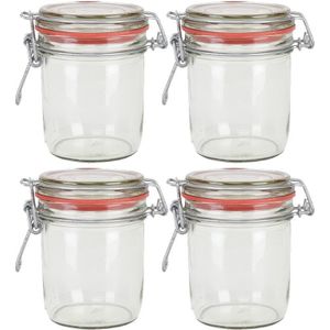 4x Weckpotten/inmaakpotten 300 ml met beugelsluiting