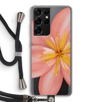 Pink Ellila Flower: Samsung Galaxy S21 Ultra Transparant Hoesje met koord