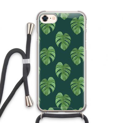 Monstera leaves: iPhone 8 Transparant Hoesje met koord