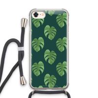 Monstera leaves: iPhone 8 Transparant Hoesje met koord