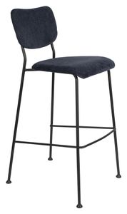 Zuiver Barkruk 'Benson' Ribstof, kleur Donkerblauw (zithoogte 76cm)