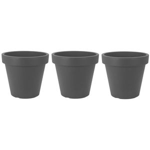 3x Donker grijze plantenpotten 20 cm - Plantenpotten