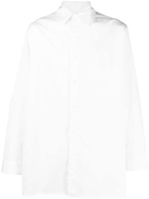 Yohji Yamamoto chemise en coton à manches longues - Blanc