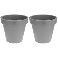 Set van 2x stuks grijze bloempotten/plantenpotten 50 x 44 cm