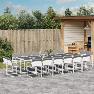 17-delige Tuinset met kussens textileen wit