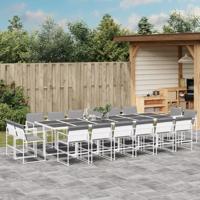 17-delige Tuinset met kussens textileen wit