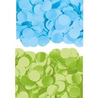 2 kilo groene en blauwe papier snippers confetti mix set feest versiering - thumbnail