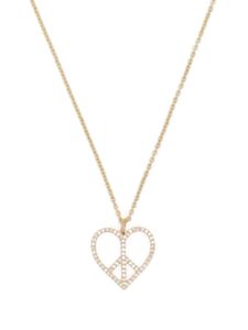 Sydney Evan collier Peace Heart en or 14ct pavé de diamants