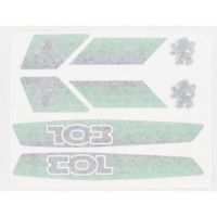 Stickerset Peugeot 103 groen 8 delig