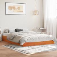 Bedframe zonder matras massief grenenhout wasbruin 120x190 cm