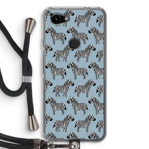 Zebra: Pixel 3a Transparant Hoesje met koord