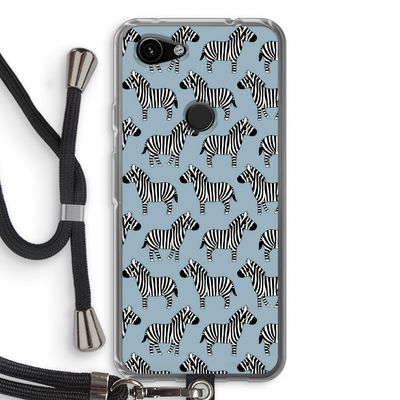 Zebra: Pixel 3a Transparant Hoesje met koord