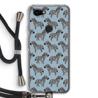 Zebra: Pixel 3a Transparant Hoesje met koord