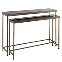 Thari Gold alu bijzettafel met glazen blad SV2
