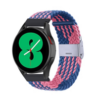 Braided nylon bandje - Blauw / roze - Huawei Watch GT 2 / GT 3 / GT 4 - 46mm