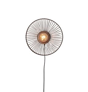 GOOD&MOJO Wandlamp 'Hokkaido' Bamboe, 38cm, kleur Zwart