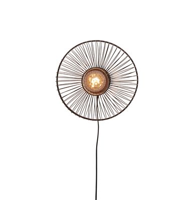GOOD&MOJO Wandlamp 'Hokkaido' Bamboe, 38cm, kleur Zwart
