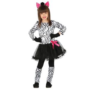 Dierenpak zebra verkleedjurkje voor meisjes - carnavalskleding/outfit zebra